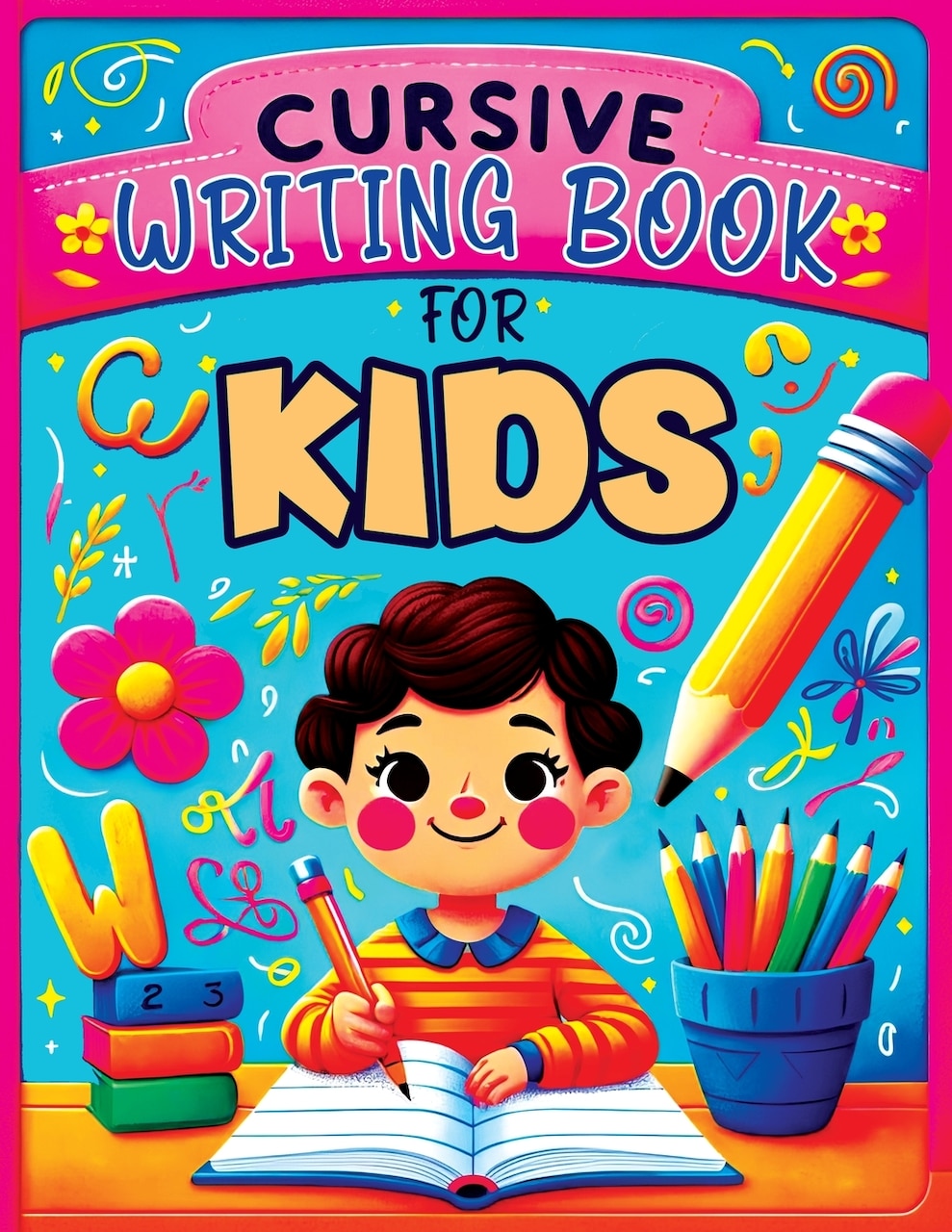 Cursive Writing Books for Kids age 8-10: A Practice Handwriting Learning Workbook with Mastering the Alphabet, Words, and Short Sentences for Young Writers - image 1